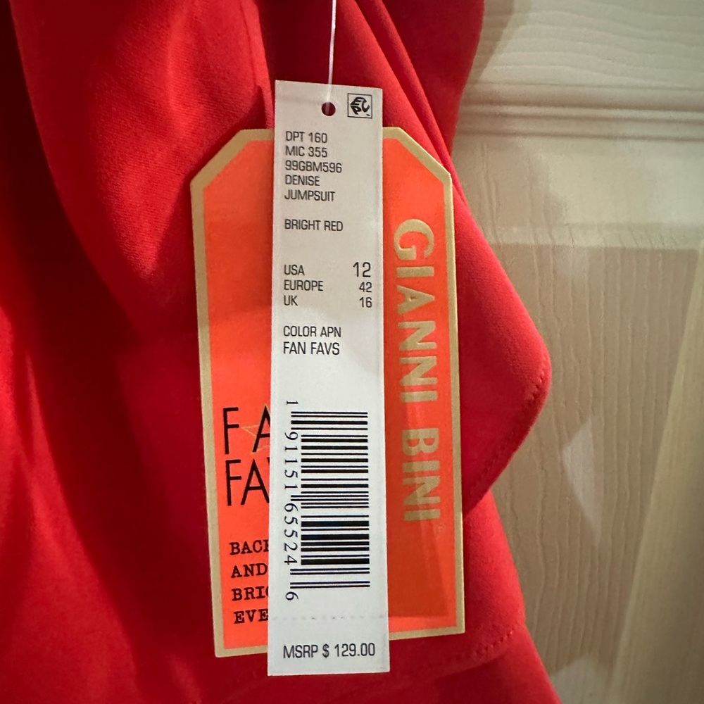 NWT Gianni Bini Red Jumpsuit - Picture 5 of 5